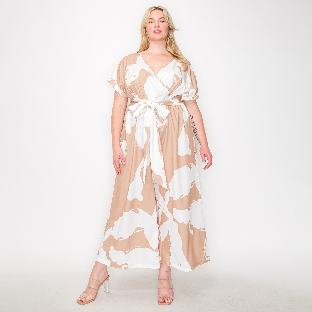 B-105-1，Print jumpsuit Plus Size ，Curve Size，Brand new